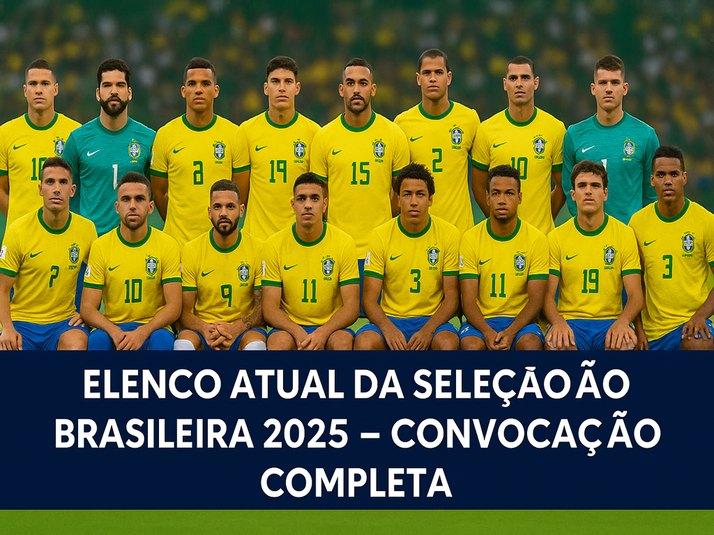 Convocação oficial da Seleção Brasileira em 2025, com lista completa de goleiros, defensores, meio-campistas e atacantes.