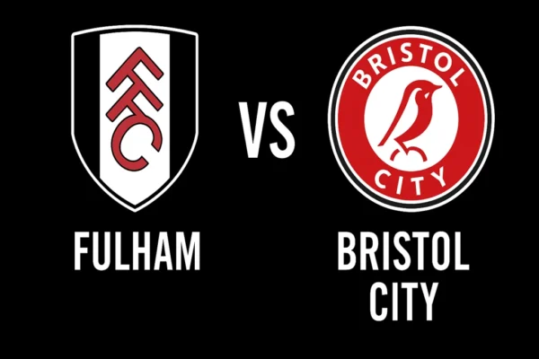Arte de prévia Fulham vs Bristol City pela Carabao Cup 2025 em Londres