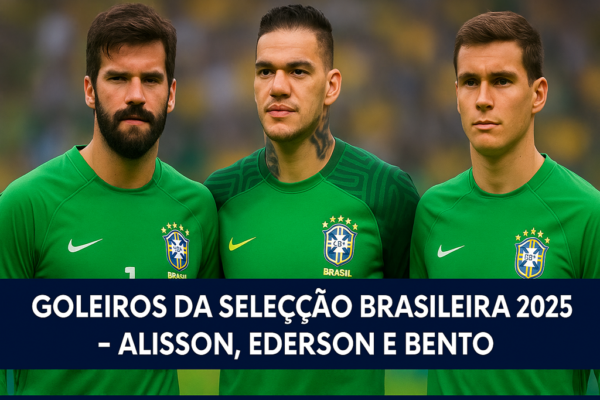 Alisson, Ederson e Bento são os goleiros convocados da Seleção Brasileira em 2025, com experiência internacional e jovens promessas.