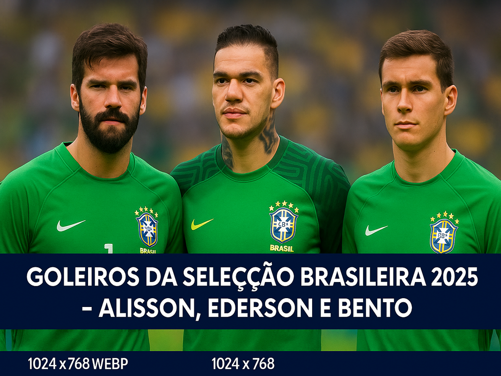 Alisson, Ederson e Bento são os goleiros convocados da Seleção Brasileira em 2025, com experiência internacional e jovens promessas.