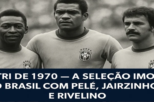 Seleção Brasileira conquista o tricampeonato mundial em 1970, com Pelé, Jairzinho, Rivelino e Carlos Alberto Torres como destaques.